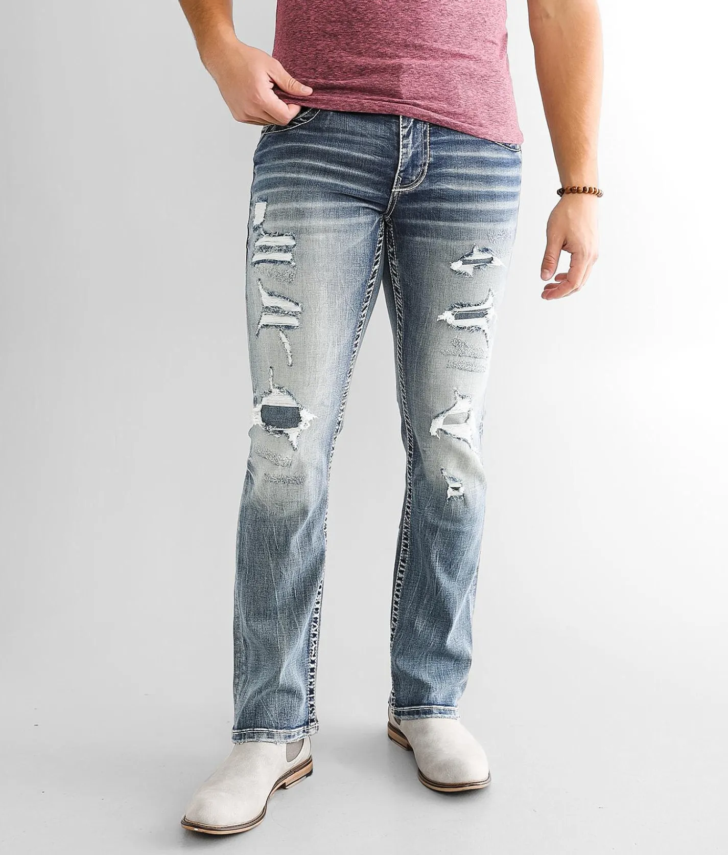 Buckle Black Three Boot Stretch Jean Mount Etna