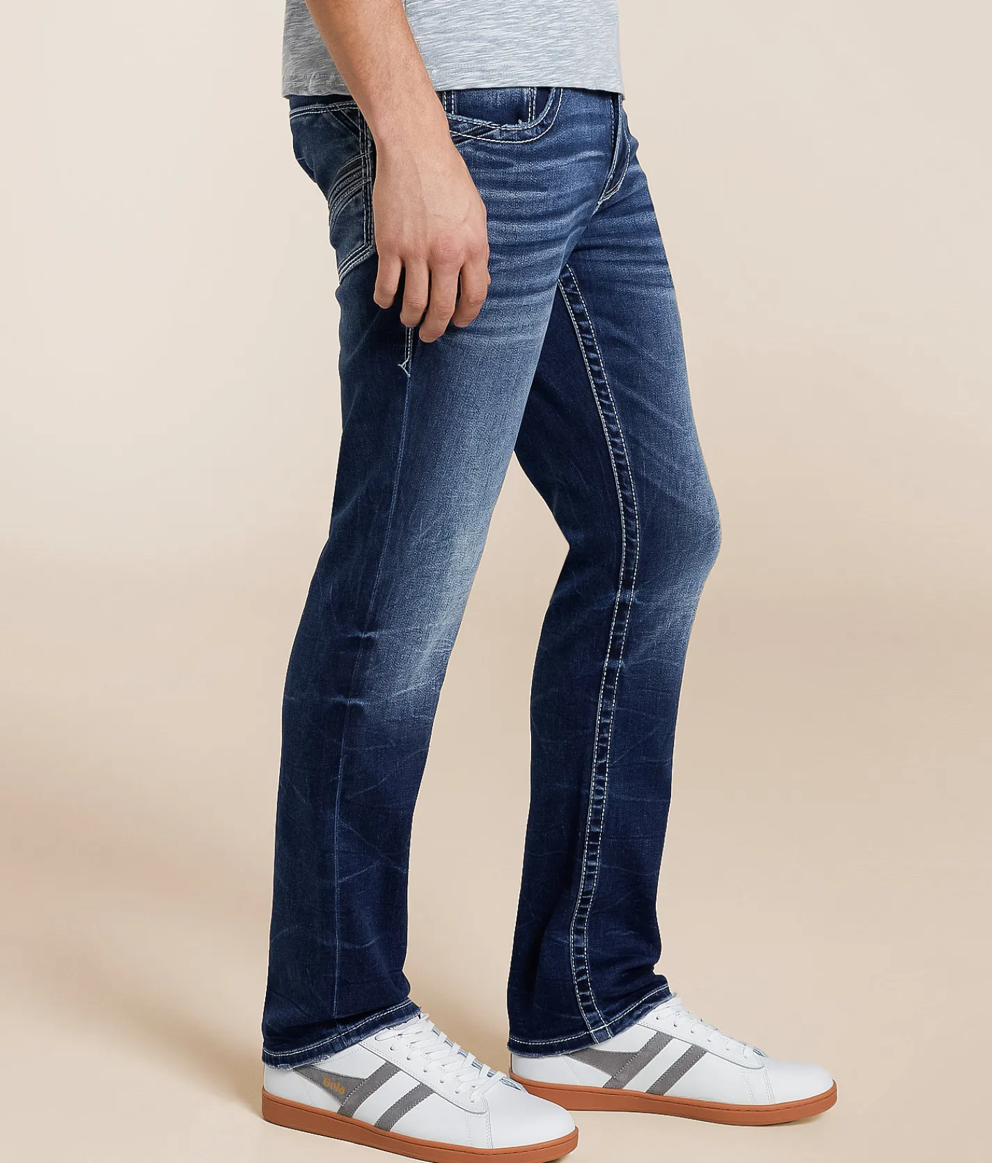 Buckle Black Three Straight Stretch Jean Goyder Outlet