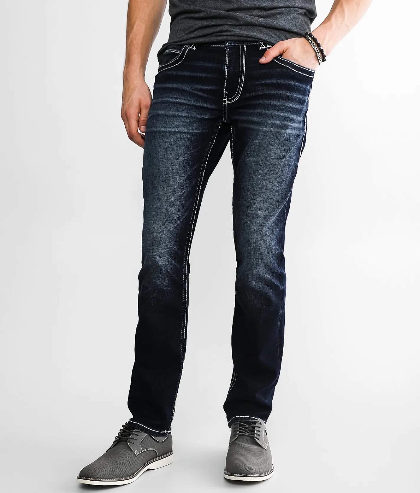 Buckle Black Three Straight Stretch Jean Beele Street Hot