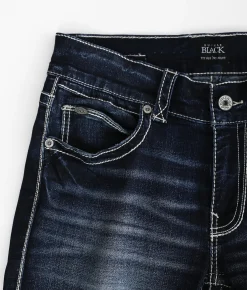 Buckle Black Three Straight Stretch Jean Beele Street Hot