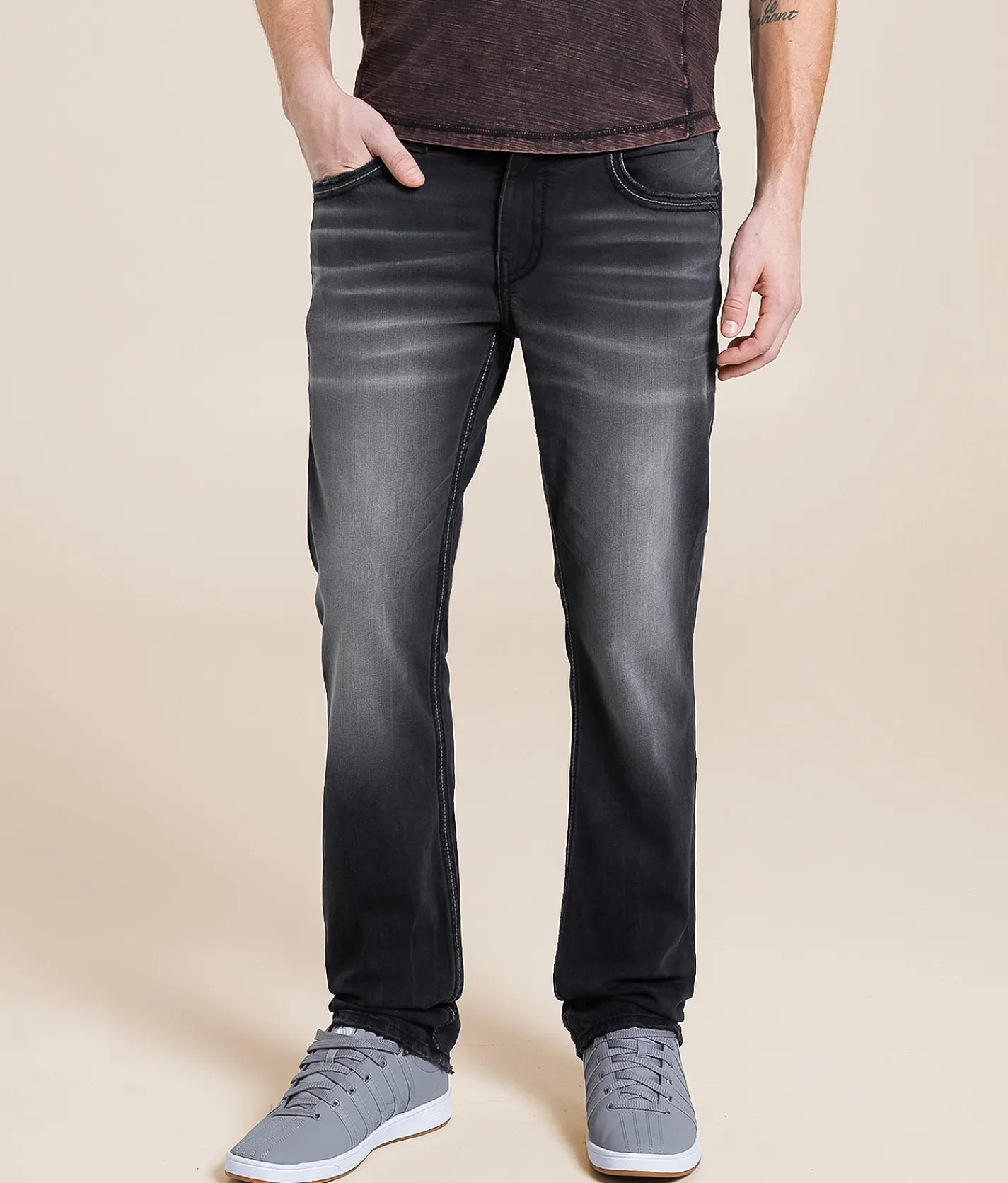 Buckle Black Three Straight Stretch Jean Allyn