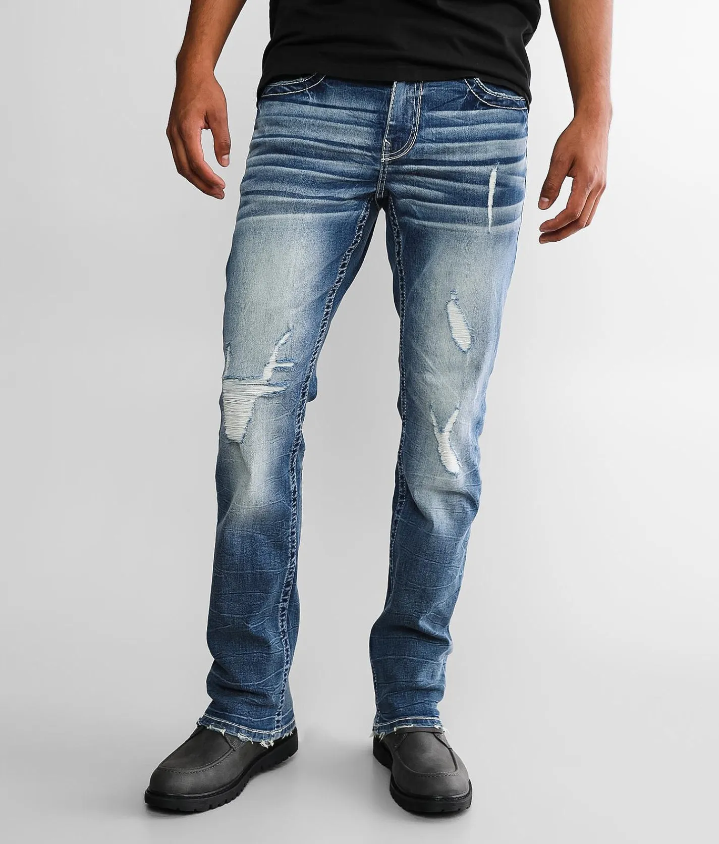 Buckle Black Three Straight Stretch Jean Chichen Itza Discount