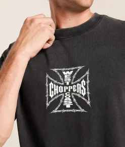 Tops|Graphic T-Shirts | ID Supply Co. Through The Wire T-Shirt Washed Black