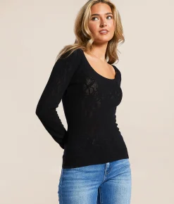 Tops | Z Supply Tibi Floral Mesh Sweater Crystal