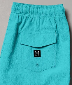 Maven Co-op Tidal Seersucker Swim Trunks Hot Red