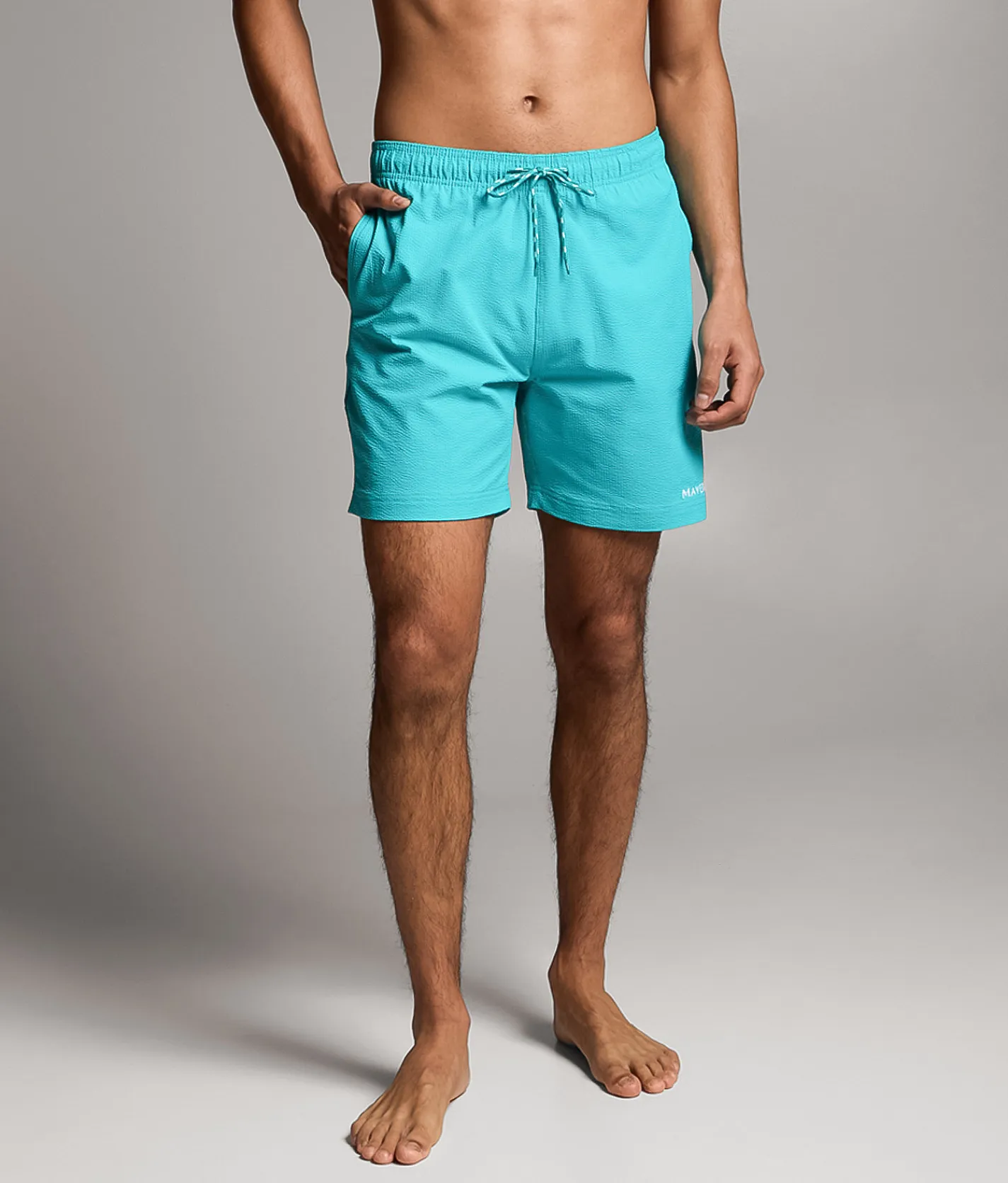 Maven Co-op Tidal Seersucker Swim Trunks Hot Red