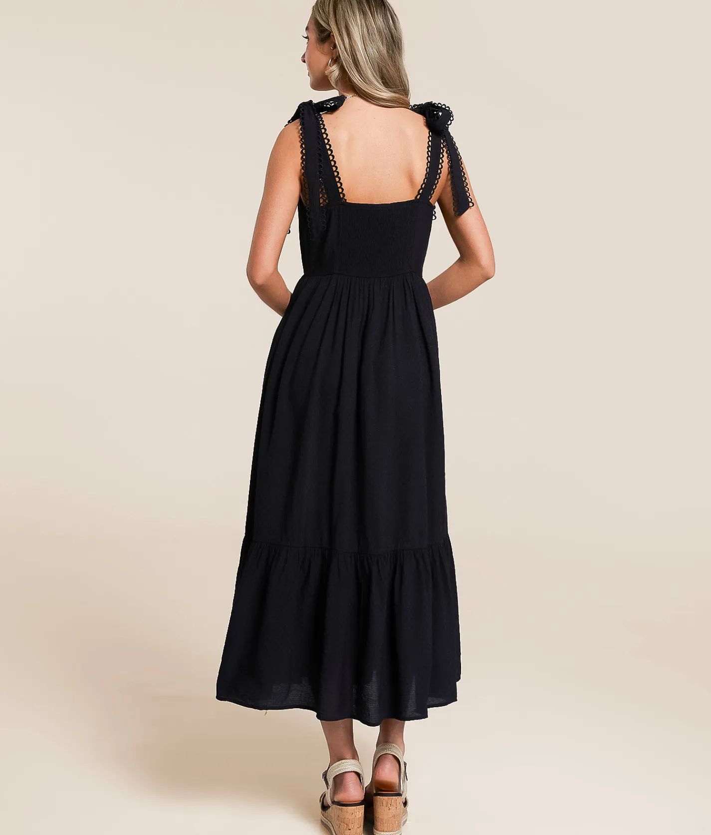 Blu Pepper Tiered Midi Dress Black Online