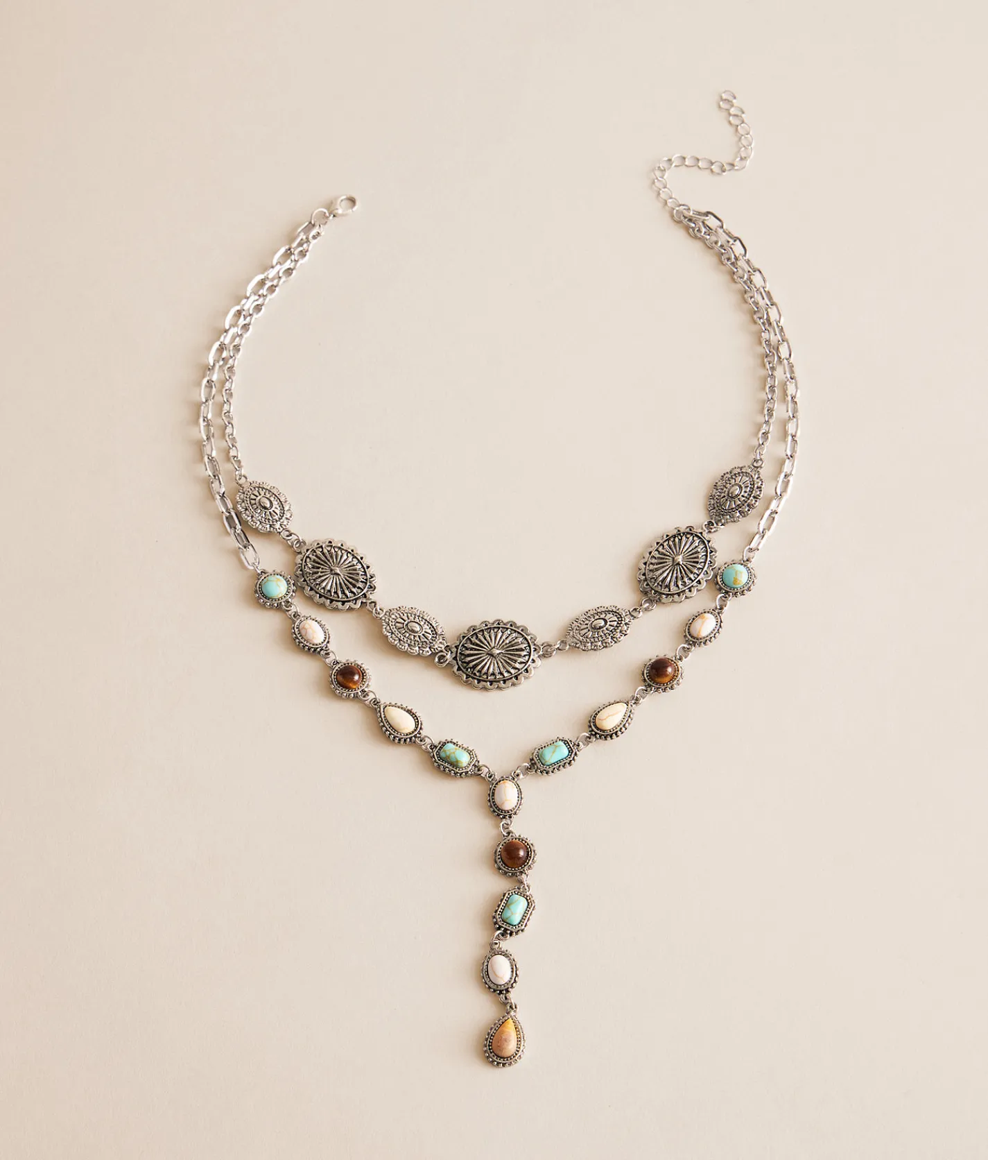 Sterling & Stitch Tiered Stone Necklace Assorted Sale