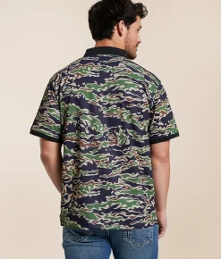 Devereux Golf Tiger Camo Performance Polo Garden Green Online
