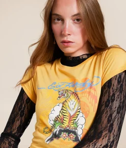 Ed Hardy Tiger Mountain T-Shirt Peach Online