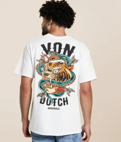 Tops|Graphic T-Shirts | Von Dutch™ Tiger T-Shirt French White