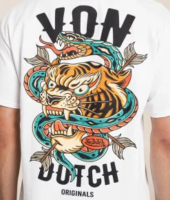 Tops|Graphic T-Shirts | Von Dutch™ Tiger T-Shirt French White