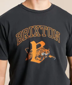 Brixton Tiger T-Shirt Black Worn Wash Hot