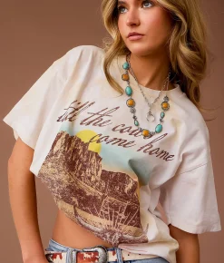 Tops | Sterling & Stitch Till The Cows Come Home T-Shirt Cream
