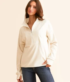 Varley Timberly Half Zip Pullover Cement Marl Discount