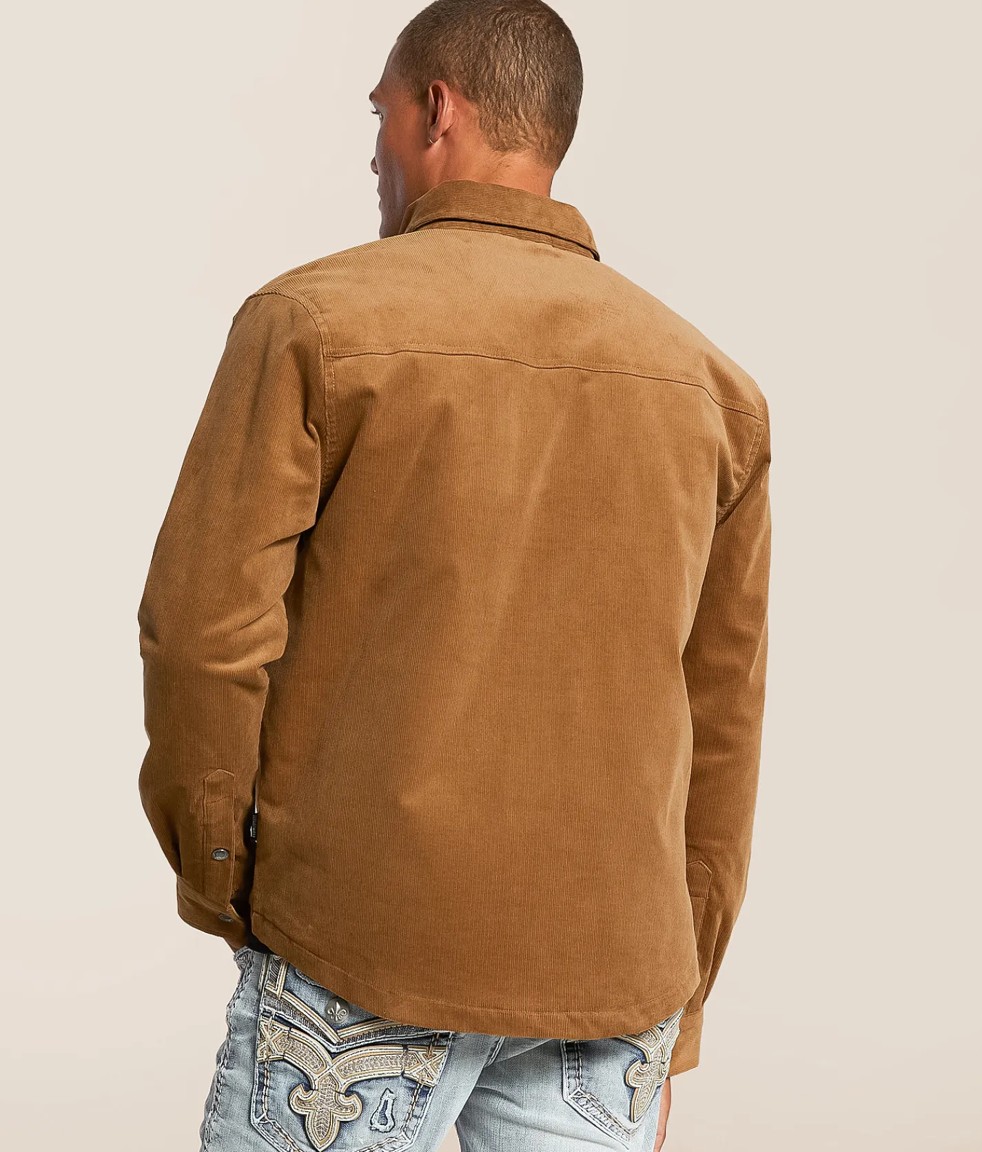 Departwest Corduroy Shacket Tobacco Clearance