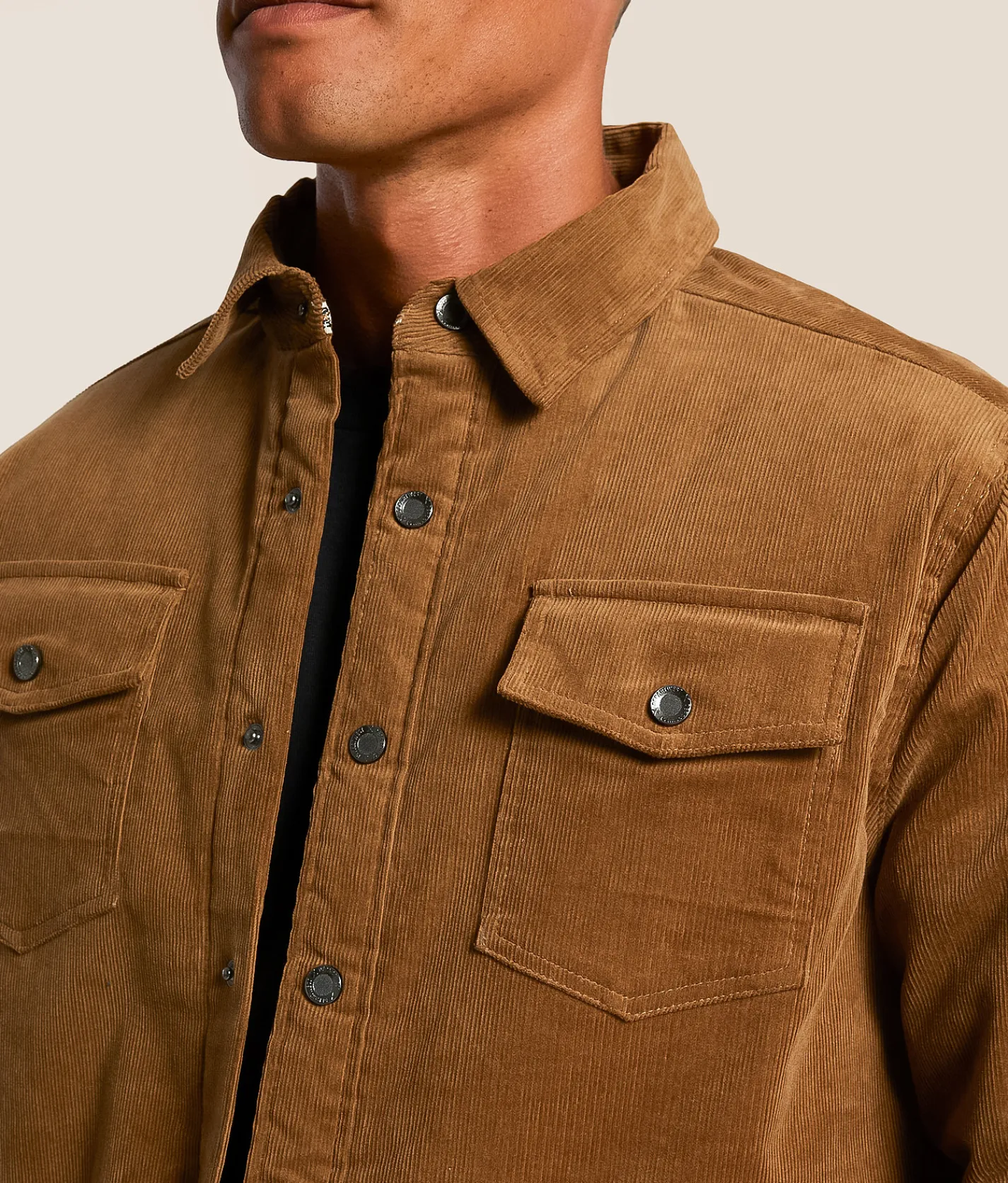 Departwest Corduroy Shacket Tobacco Clearance