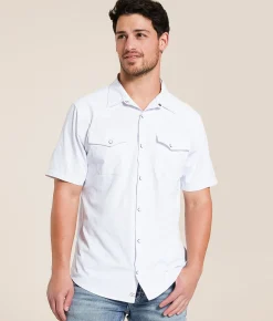 Tops | Gentry County Tonal Aztec Athletic Performance Shirt White
