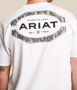 Ariat Tonal Bad Land Lockup T-Shirt White New