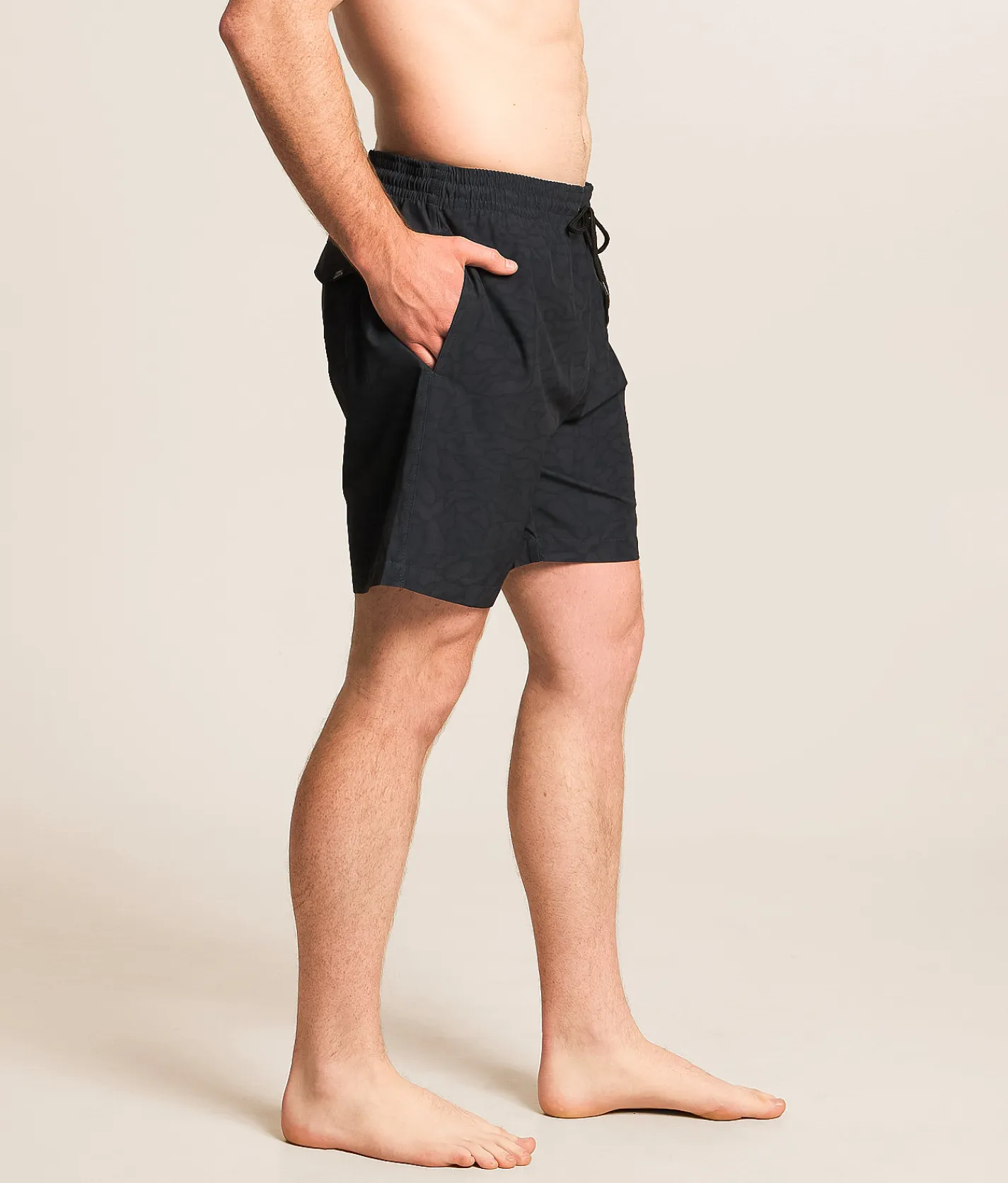 Funk Lagoon Tonal Camo Stretch Swim Trunks Black Camo