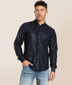 Eight X Tonal Faux Suede Shirt Navy Sale