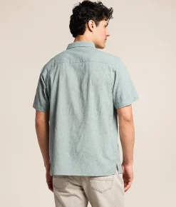 Nova Industries Tonal Floral Jacquard Shirt Blue Online
