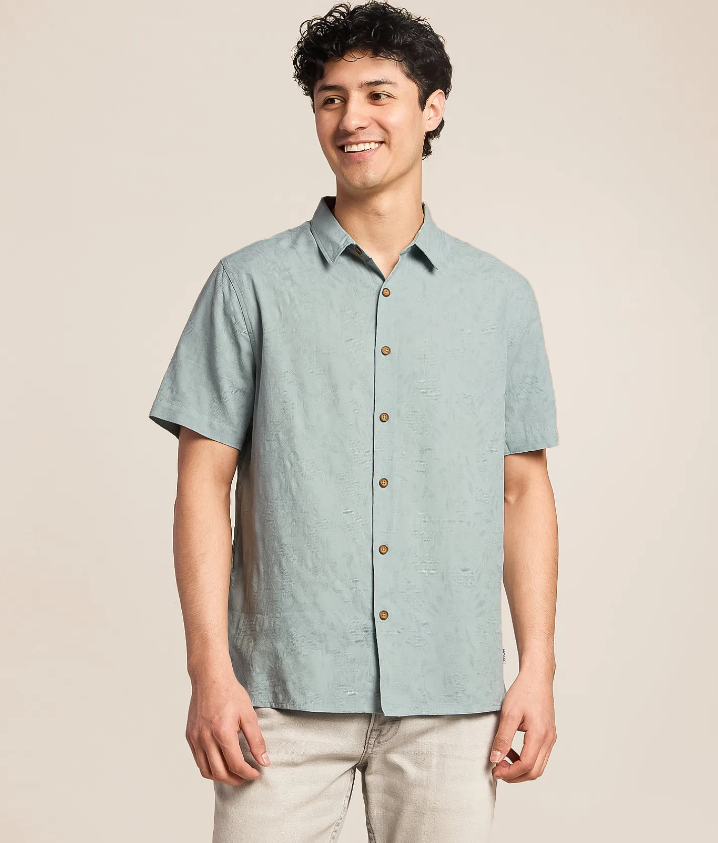 Nova Industries Tonal Floral Jacquard Shirt Blue Online