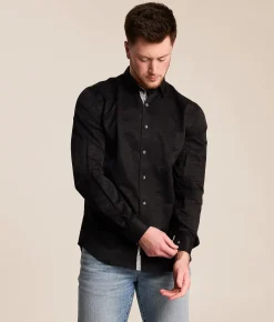 Eight X Tonal Floral Shirt Black Outlet