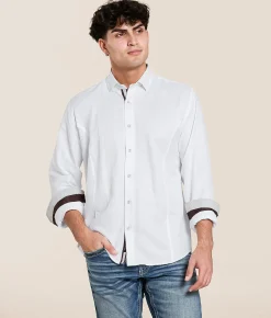 Tops | Eight X Tonal Print Shirt White