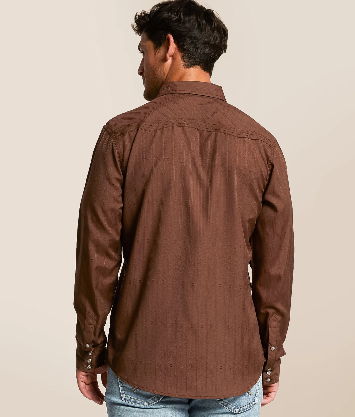 Tops | Gentry County Tonal Southwestern Athletic Shirt Brown