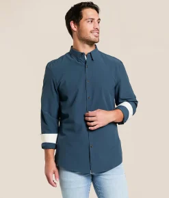 Tops | J.B. Holt Tonal Striped Athletic Performance Stretch Shirt White