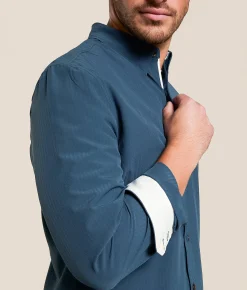 Tops | J.B. Holt Tonal Striped Athletic Performance Stretch Shirt White