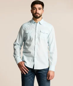 Tops | Gentry County Tonal Striped Athletic Shirt Baby Blue