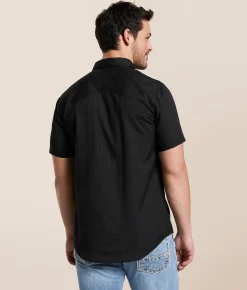 Tops | Gentry County Tonal Striped Standard Shirt Black