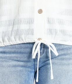 Tops | Daytrip Tonal Striped Textured Top White
