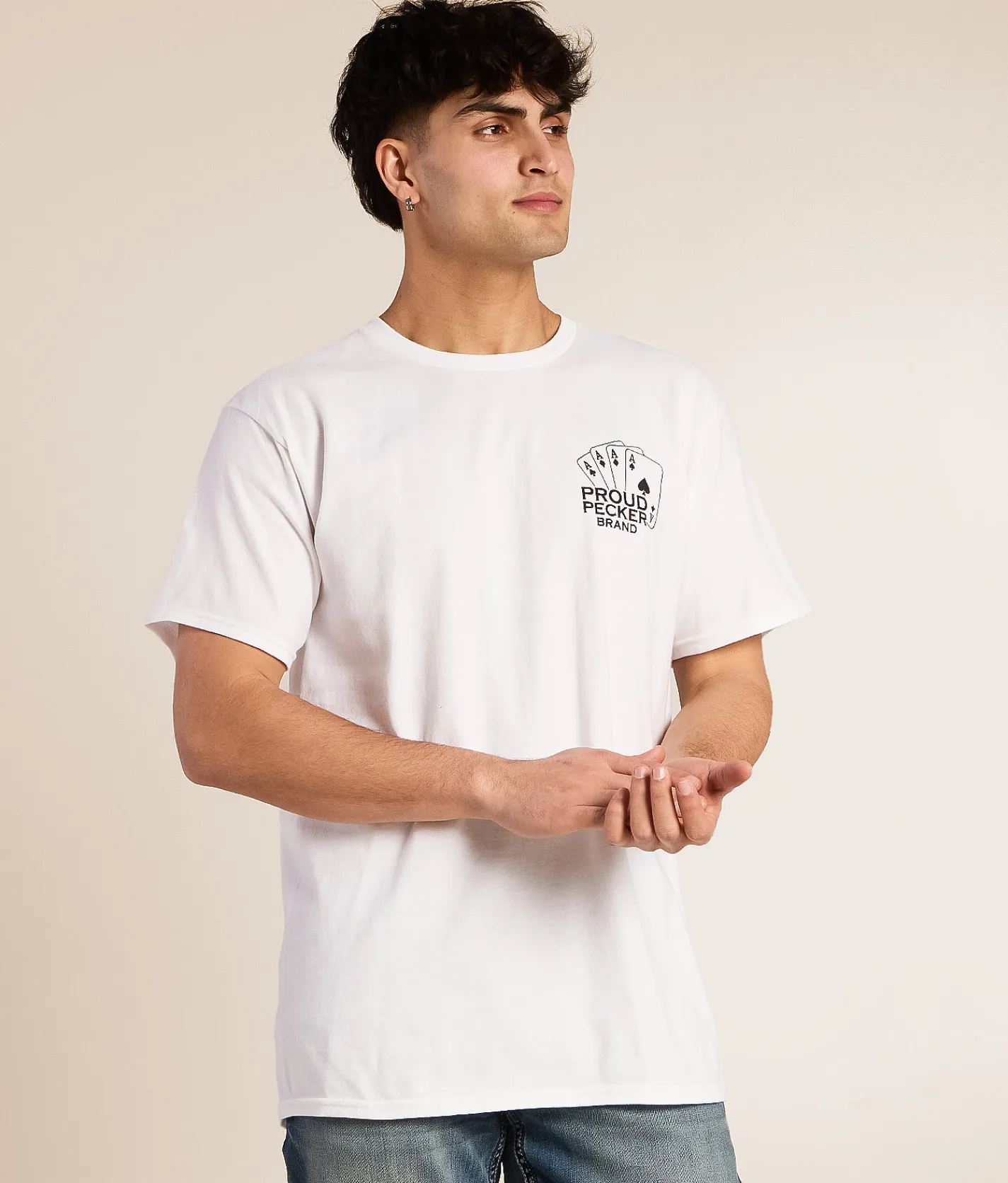 Proud Pecker Brand Too Bold To Fold T-Shirt White