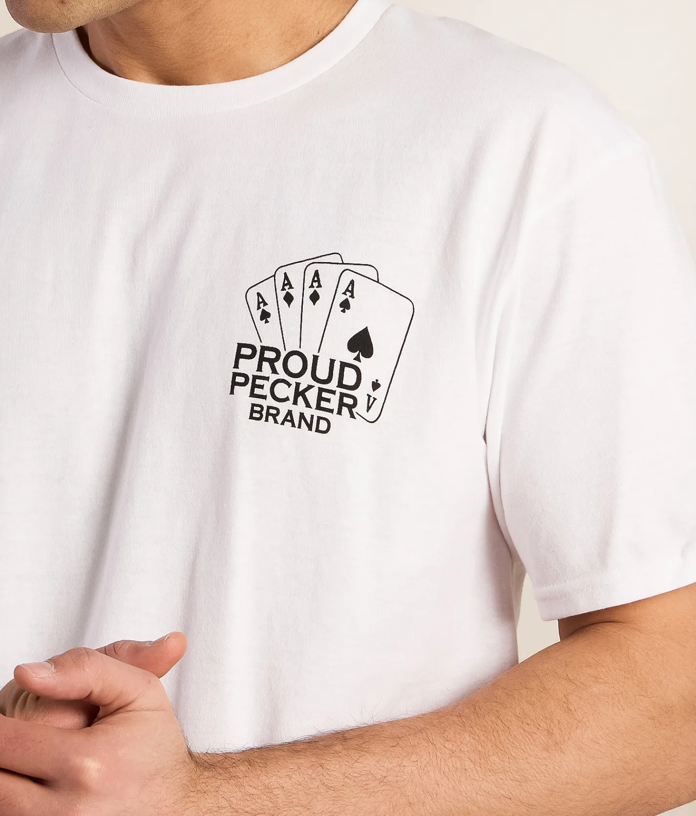 Proud Pecker Brand Too Bold To Fold T-Shirt White