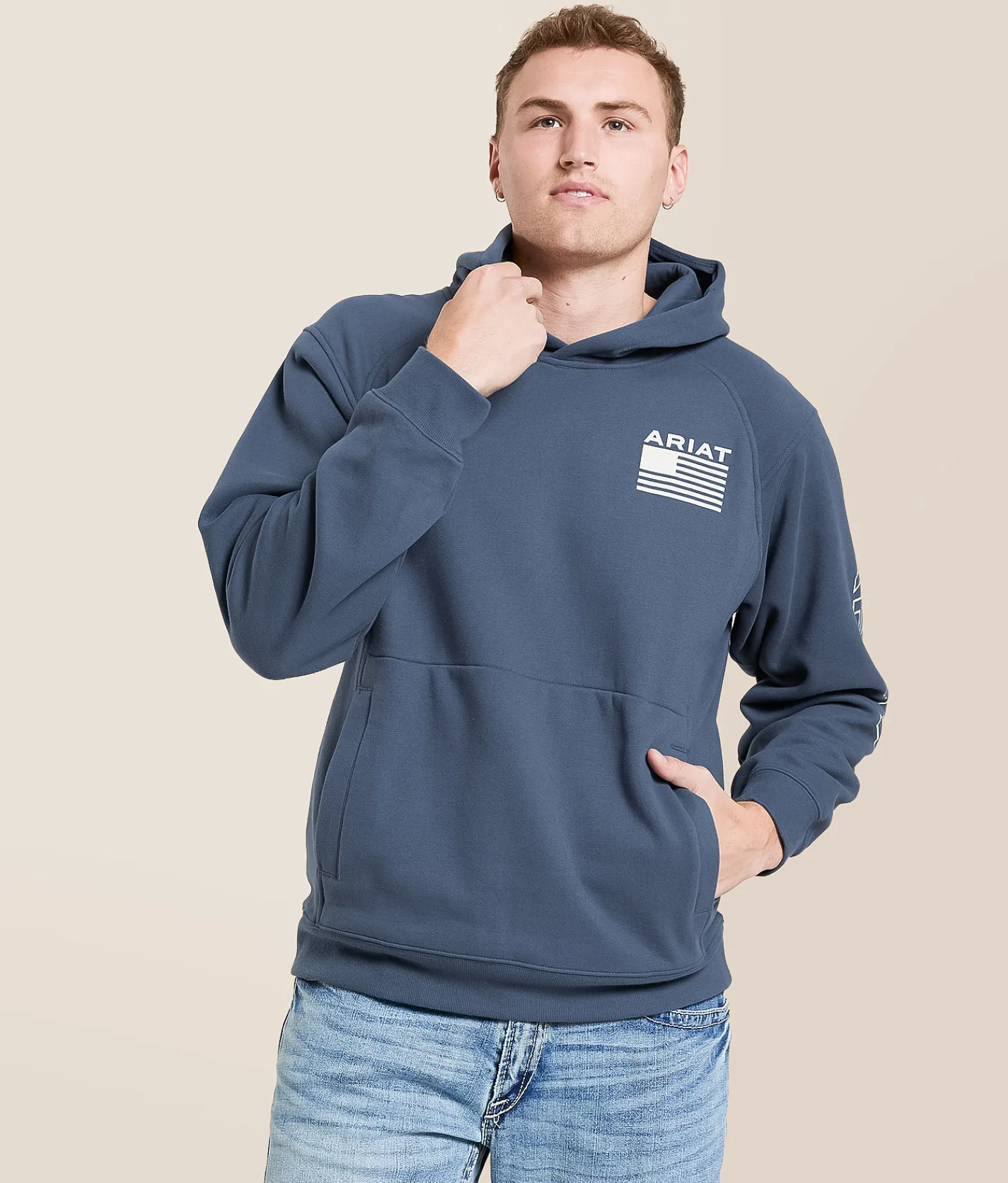 Tops | Ariat Topatriot Hooded Sweatshirt Blue Dusk