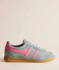 Shoes | Gola® Tornado Leather Sneaker Green Mist Fluro Pink