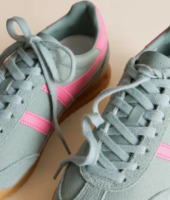Shoes | Gola® Tornado Leather Sneaker Green Mist Fluro Pink