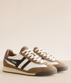 Gola® Tornado Leather Sneaker Off White Tobacco Black Outlet