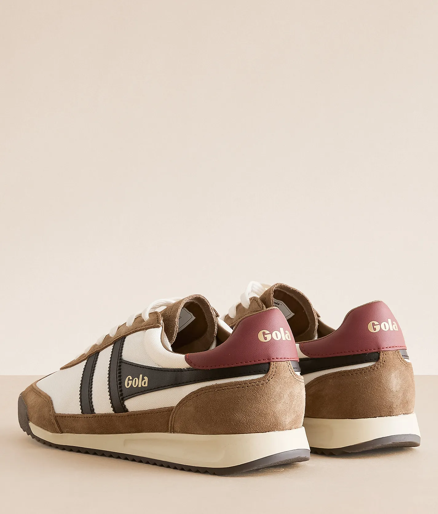 Gola® Tornado Leather Sneaker Off White Tobacco Black Outlet