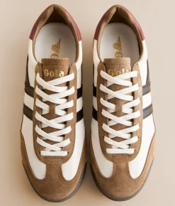Gola® Tornado Leather Sneaker Off White Tobacco Black Outlet