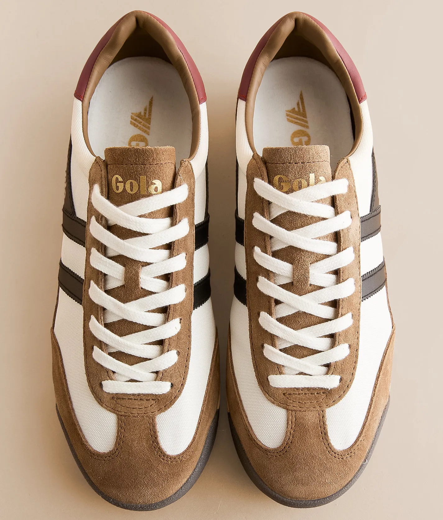 Gola® Tornado Leather Sneaker Off White Tobacco Black Outlet