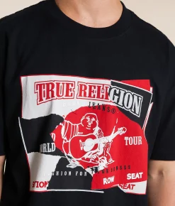 Graphic T-Shirts | True Religion Torn T-Shirt Jet Black