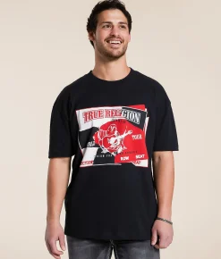 Graphic T-Shirts | True Religion Torn T-Shirt Jet Black