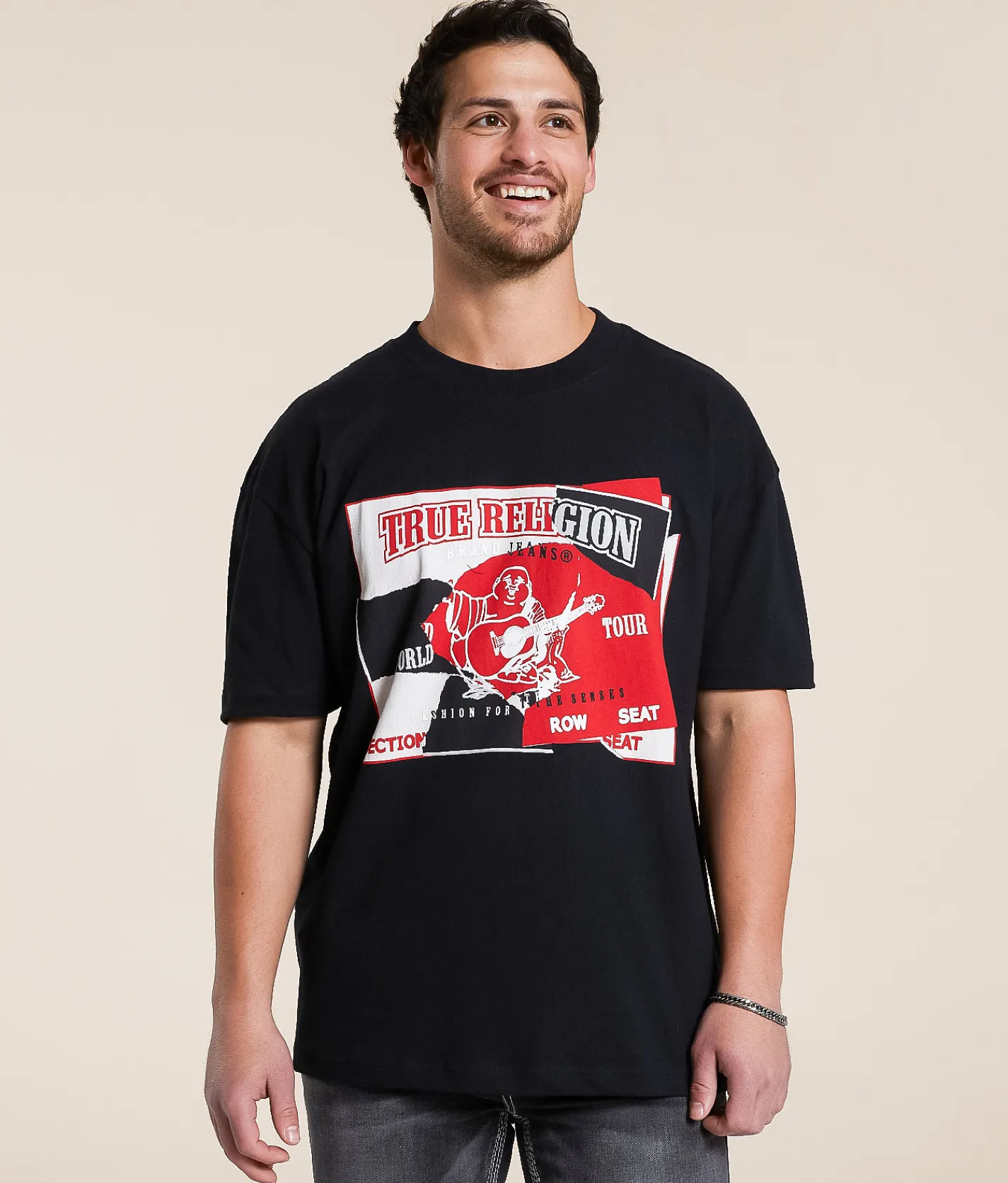 Graphic T-Shirts | True Religion Torn T-Shirt Jet Black