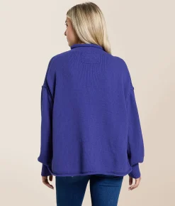 Tops | Free People Torres Oversized Sweater Skipper Blue