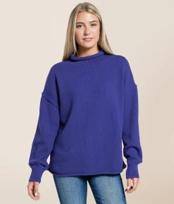 Tops | Free People Torres Oversized Sweater Skipper Blue