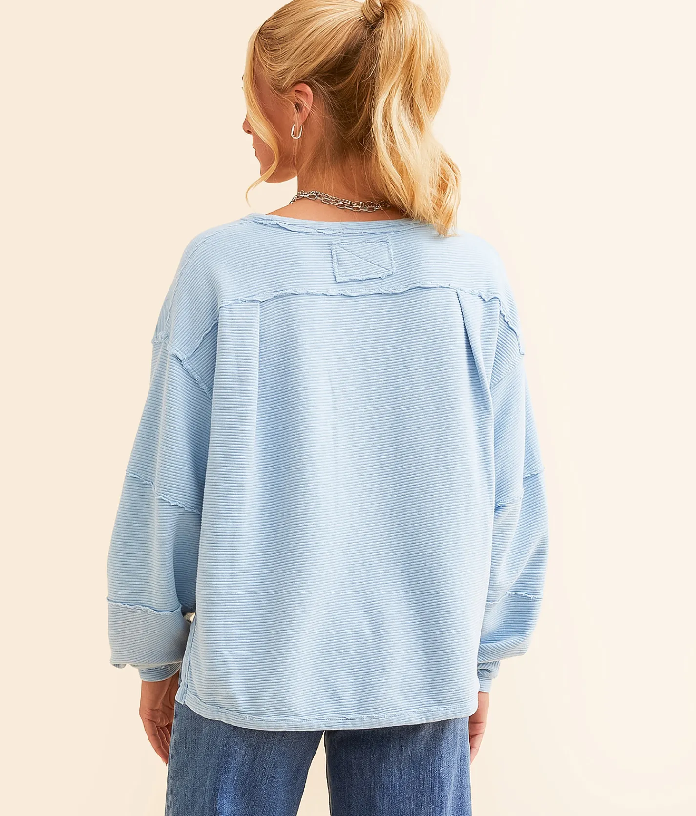 Free People Total Eclipse Oversized Top Polar Fog Clearance